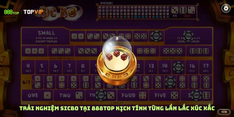 Trải nghiệm Sicbo tại 888top Kịch tính từng lần lắc xúc xắc
